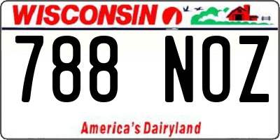 WI license plate 788NOZ