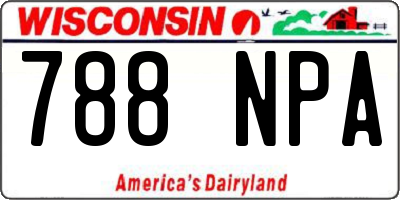 WI license plate 788NPA