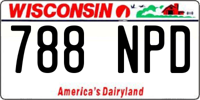 WI license plate 788NPD