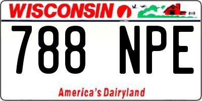 WI license plate 788NPE