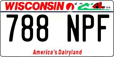 WI license plate 788NPF
