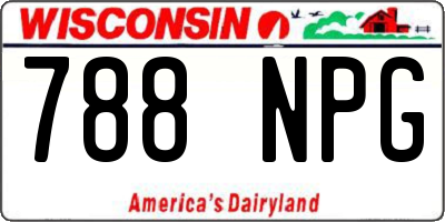 WI license plate 788NPG