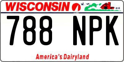 WI license plate 788NPK