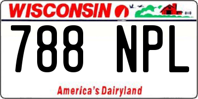 WI license plate 788NPL