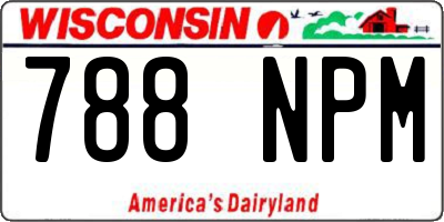 WI license plate 788NPM