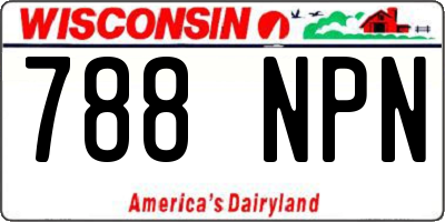 WI license plate 788NPN