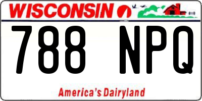 WI license plate 788NPQ