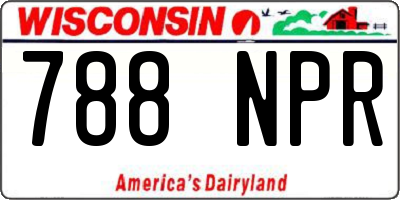 WI license plate 788NPR