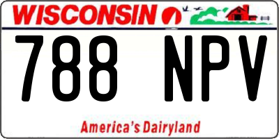 WI license plate 788NPV