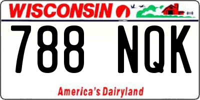 WI license plate 788NQK