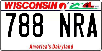 WI license plate 788NRA