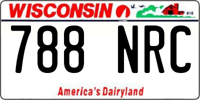 WI license plate 788NRC