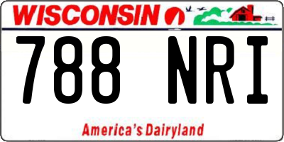 WI license plate 788NRI