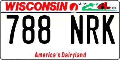 WI license plate 788NRK