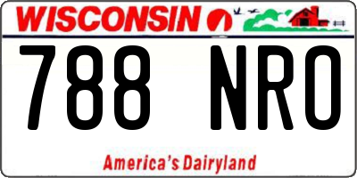 WI license plate 788NRO