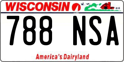 WI license plate 788NSA