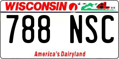 WI license plate 788NSC