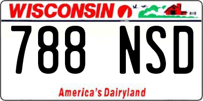WI license plate 788NSD