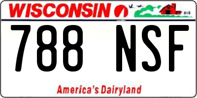 WI license plate 788NSF