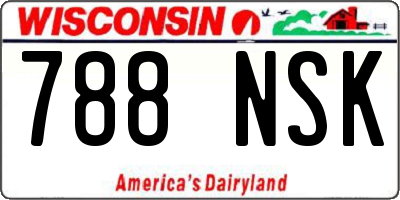WI license plate 788NSK