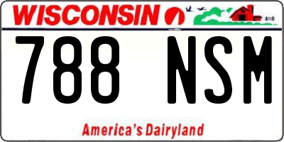 WI license plate 788NSM