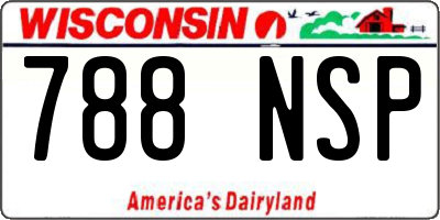 WI license plate 788NSP