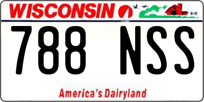 WI license plate 788NSS