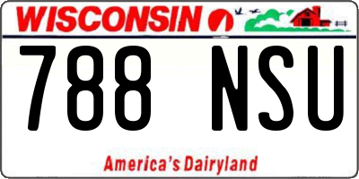 WI license plate 788NSU