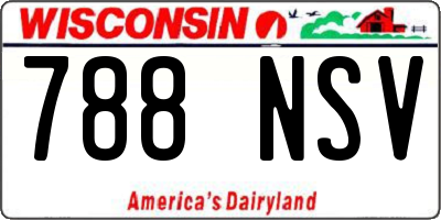 WI license plate 788NSV