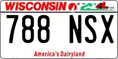 WI license plate 788NSX