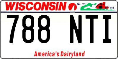 WI license plate 788NTI