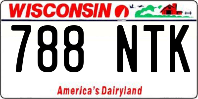 WI license plate 788NTK