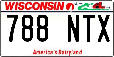 WI license plate 788NTX