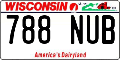 WI license plate 788NUB