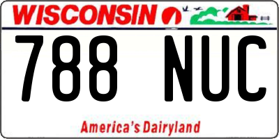 WI license plate 788NUC