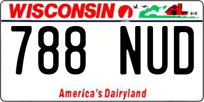 WI license plate 788NUD