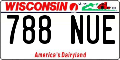 WI license plate 788NUE
