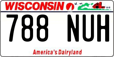 WI license plate 788NUH