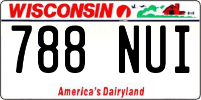 WI license plate 788NUI