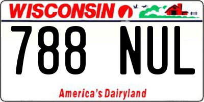 WI license plate 788NUL
