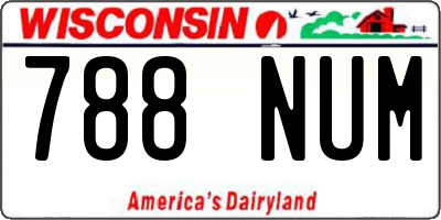 WI license plate 788NUM