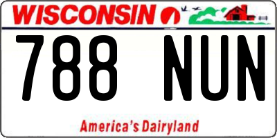 WI license plate 788NUN
