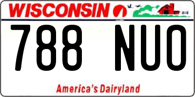 WI license plate 788NUO