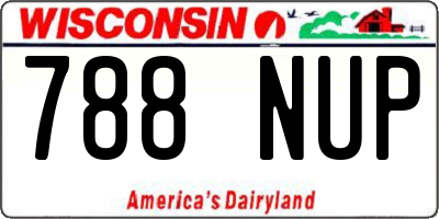 WI license plate 788NUP