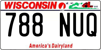 WI license plate 788NUQ