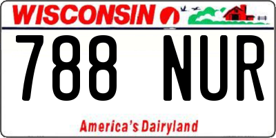 WI license plate 788NUR