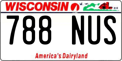 WI license plate 788NUS