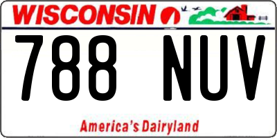 WI license plate 788NUV