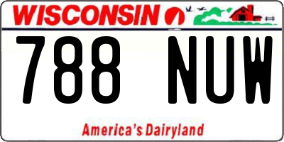 WI license plate 788NUW