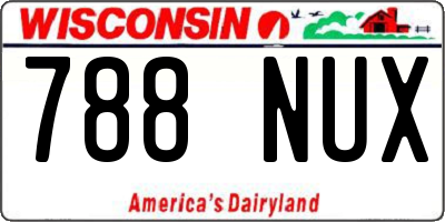 WI license plate 788NUX
